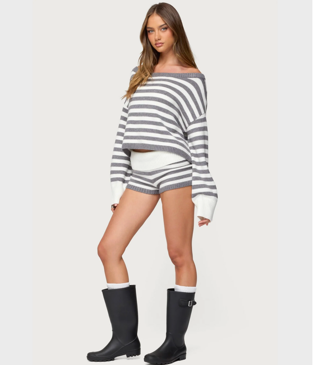 Striped Oversized Knit Sweater