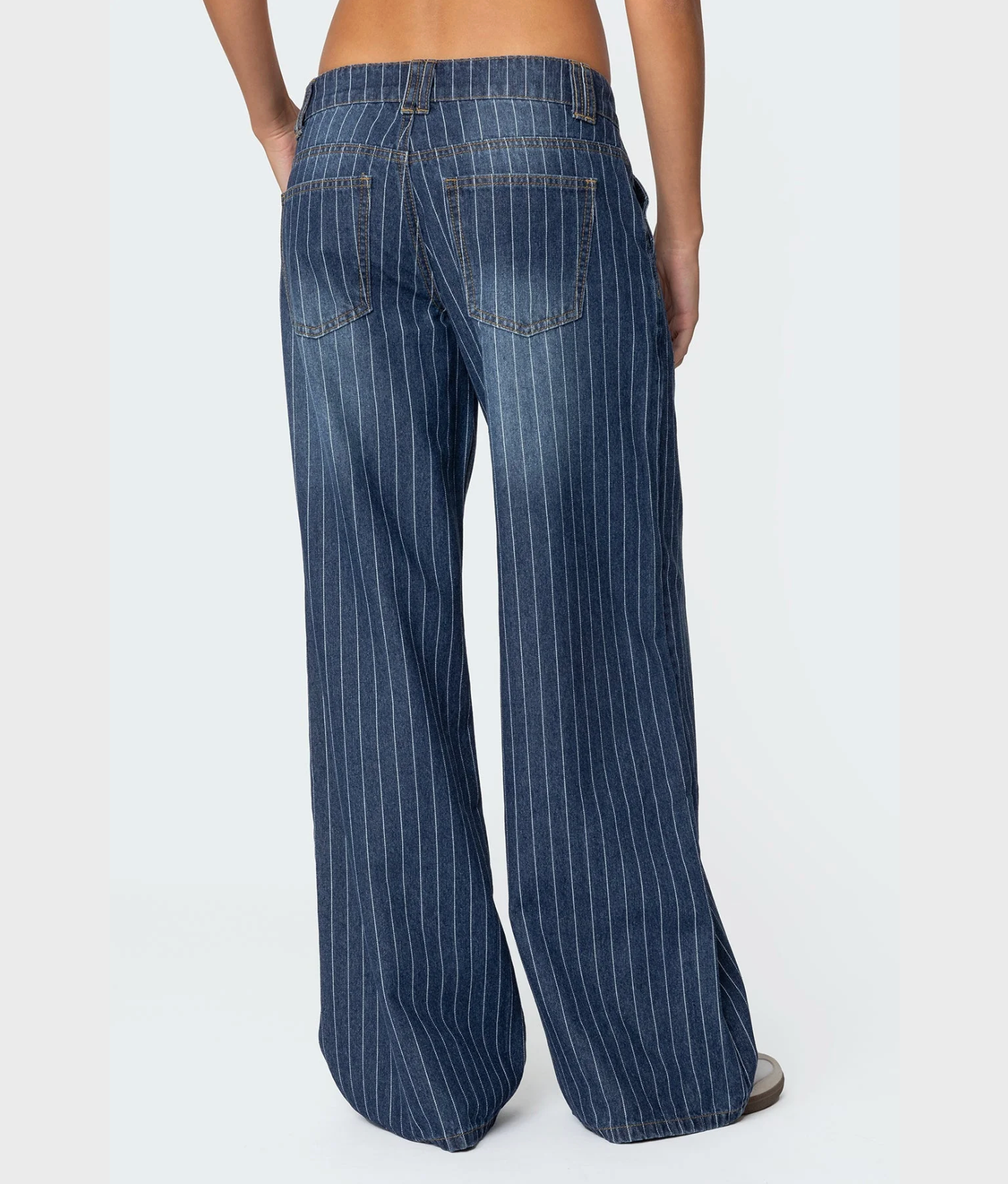 Striped Low Rise Baggy Jeans