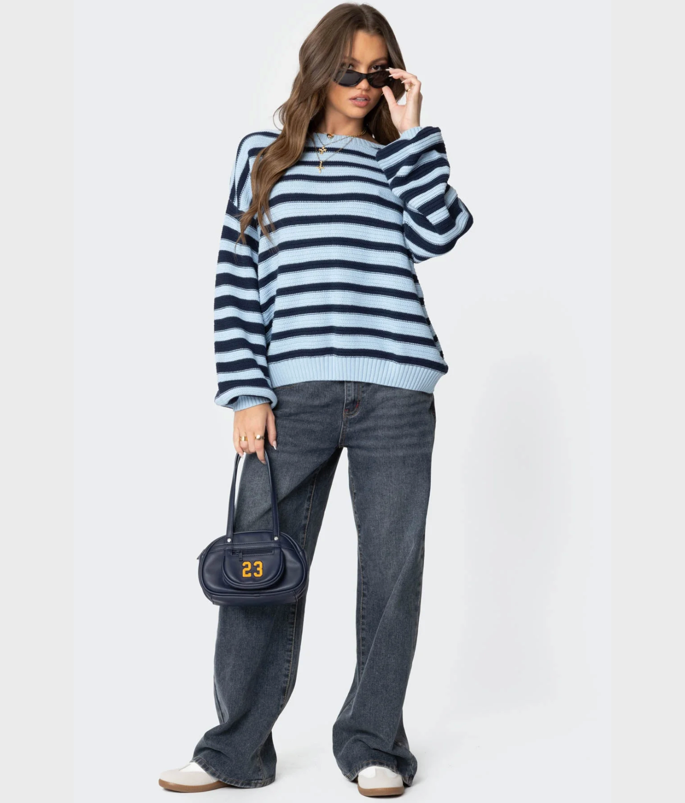 Oversized Striped Knit Sweater