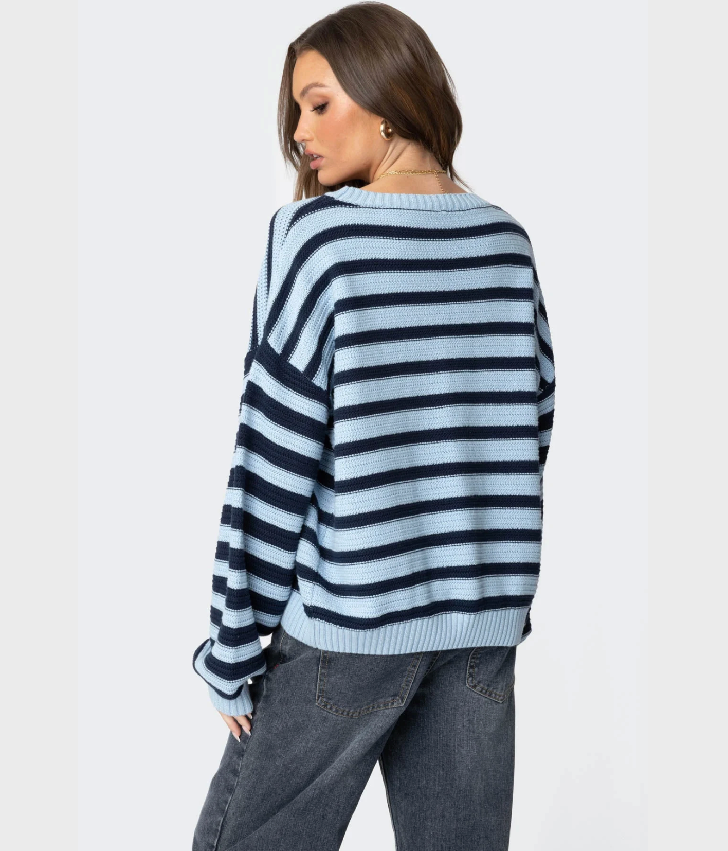 Oversized Striped Knit Sweater