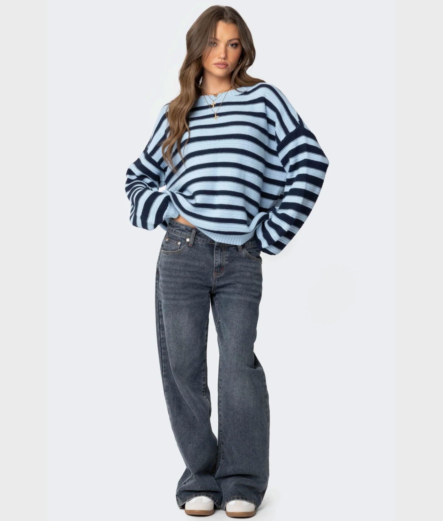 Oversized Striped Knit Sweater